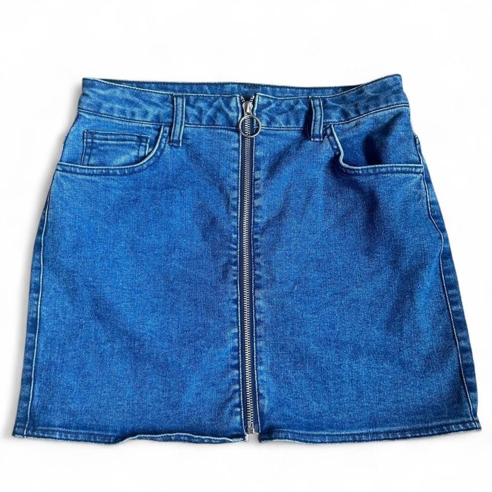 Lulus size 26‎ women's denim Jean skirt zipper short